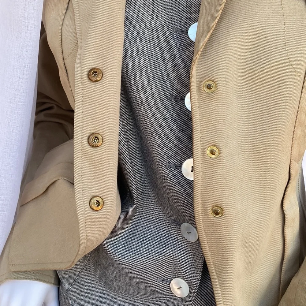 Authentic Roberto Cavalli Jacket Tan size 0-4  XS - Picture 15 of 15